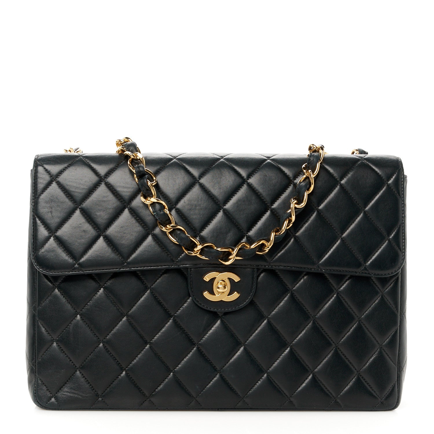 Chanel Lambskin Quilted Jumbo Single Flap Black 1 of 11