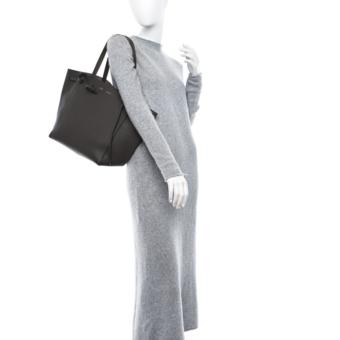 Soft Grained Calfskin Small Belt Cabas Phantom Medium Grey