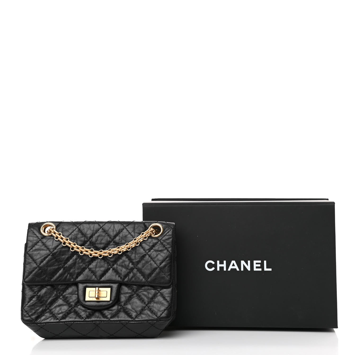 Chanel Aged Calfskin Quilted 2.55 Reissue Mini Flap Black 10 of 10