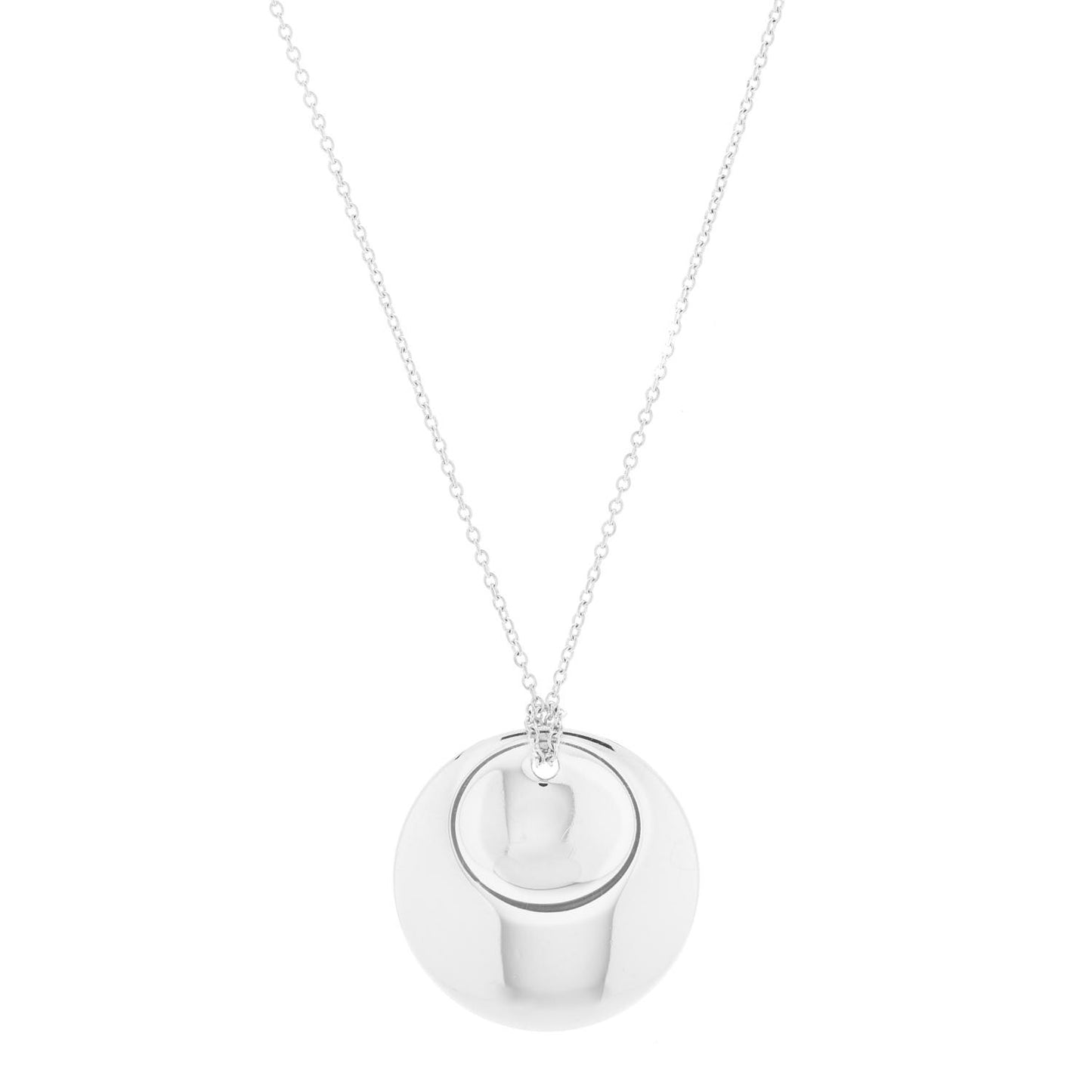 Sterling Silver Elsa Peretti Round Disc Pendant Necklace