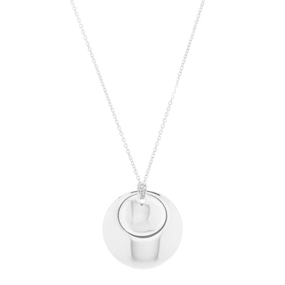 Tiffany Sterling Silver Elsa Peretti Round Disc Pendant Necklace 1 of 7