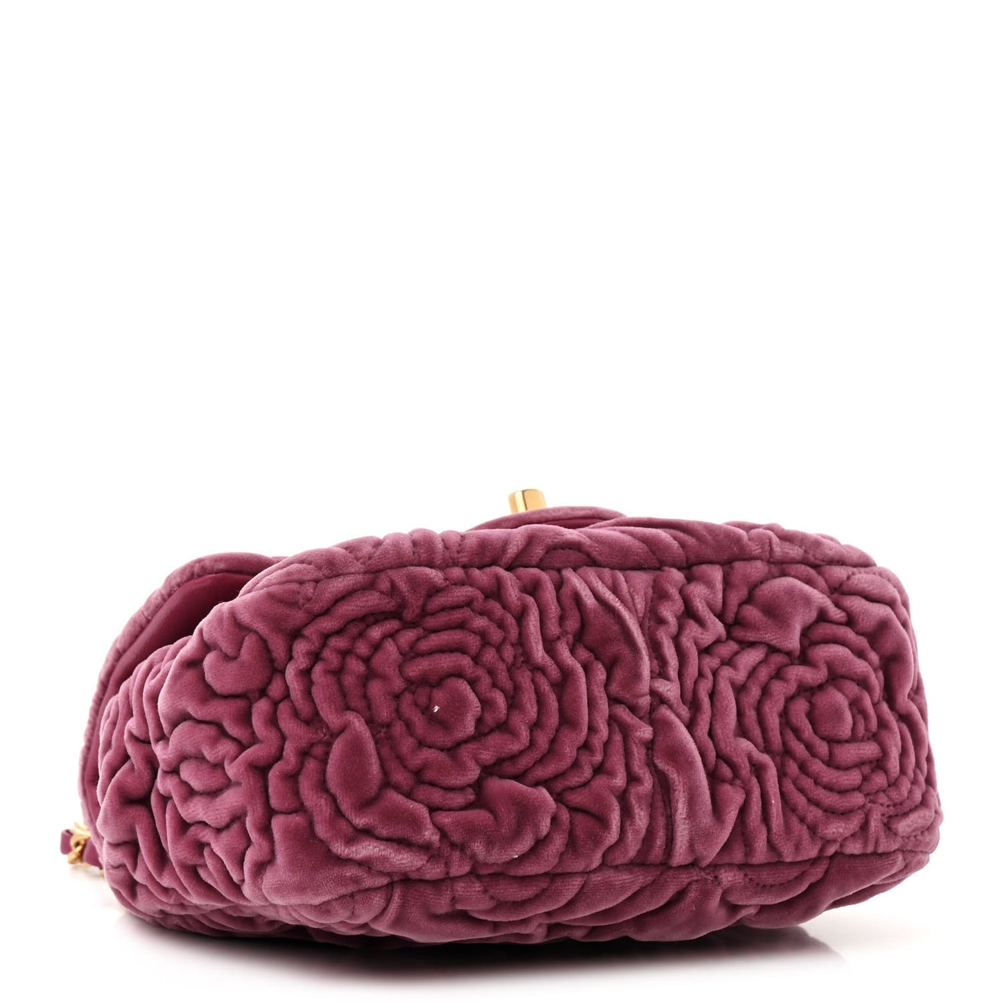 Velvet Camellia Embossed Mini Square Flap Pink