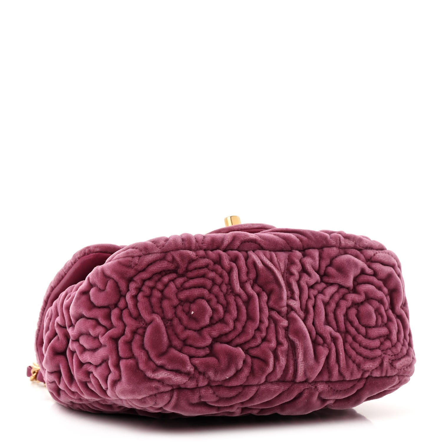 Chanel Velvet Camellia Embossed Mini Square Flap Pink 4 of 15