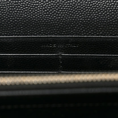 Saint Laurent Grain De Poudre Classic Monogram Cassandre Wallet Black 6 of 11