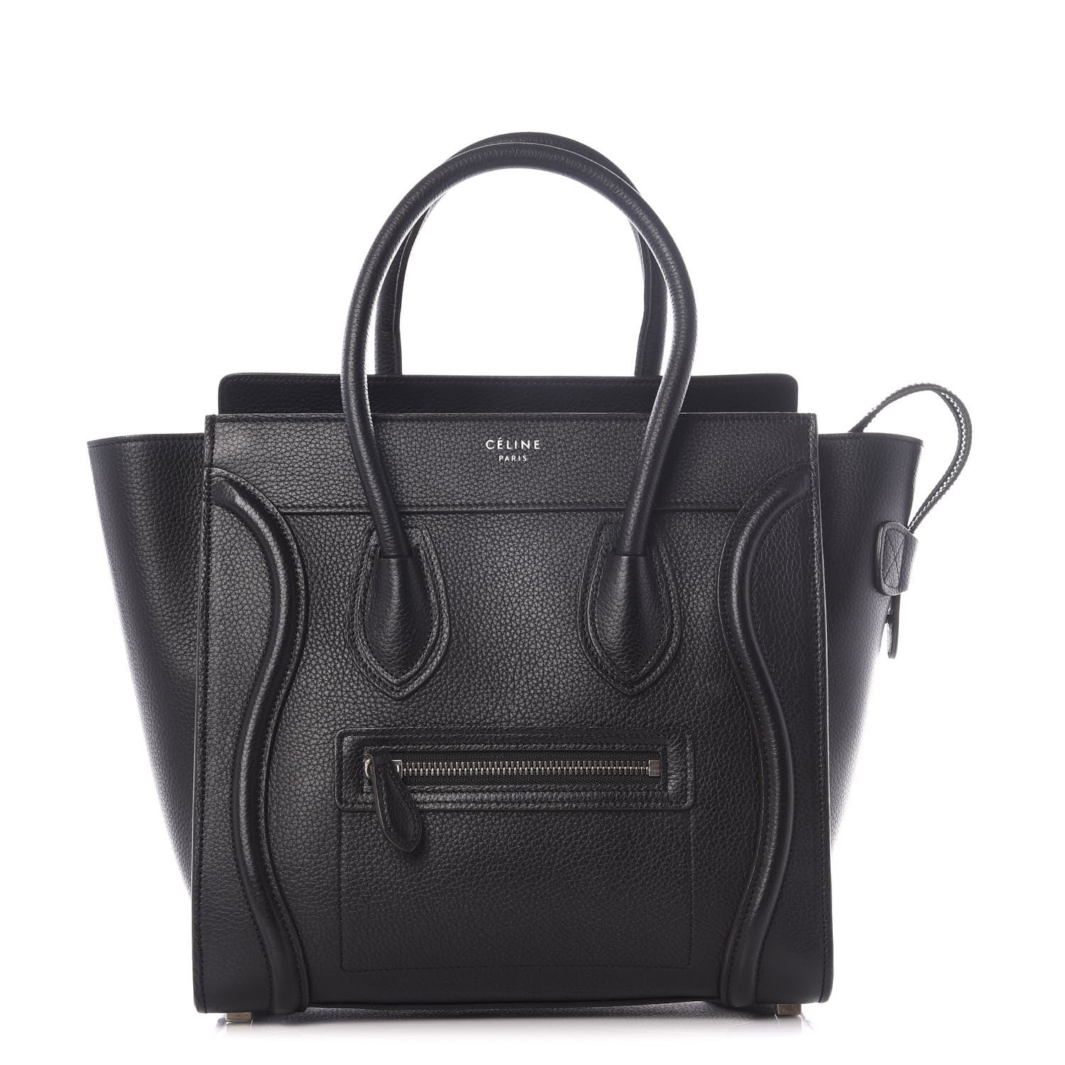 Celine Drummed Calfskin Micro Luggage Black 1 of 8
