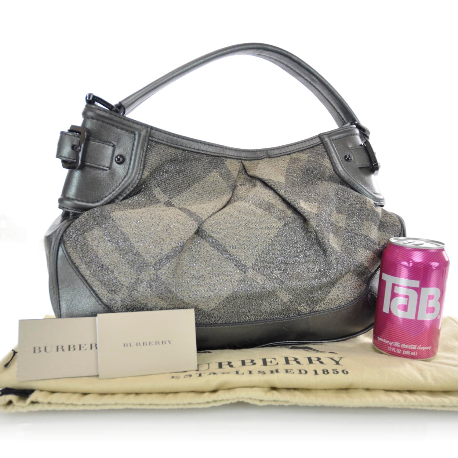 Burberry Shimmer Check Medium Fairby Hobo 3 of 8