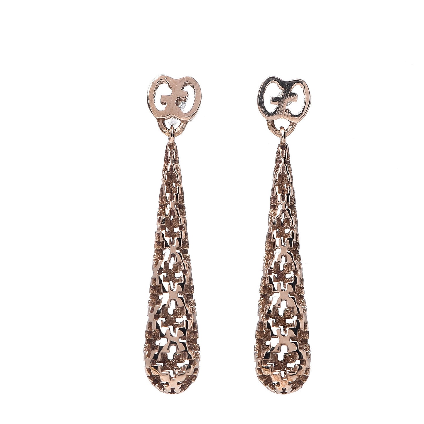 18K Rose Gold Diamantissima GG Drop Earrings