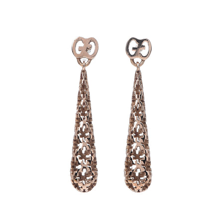 Gucci 18K Rose Gold Diamantissima GG Drop Earrings 1 of 4