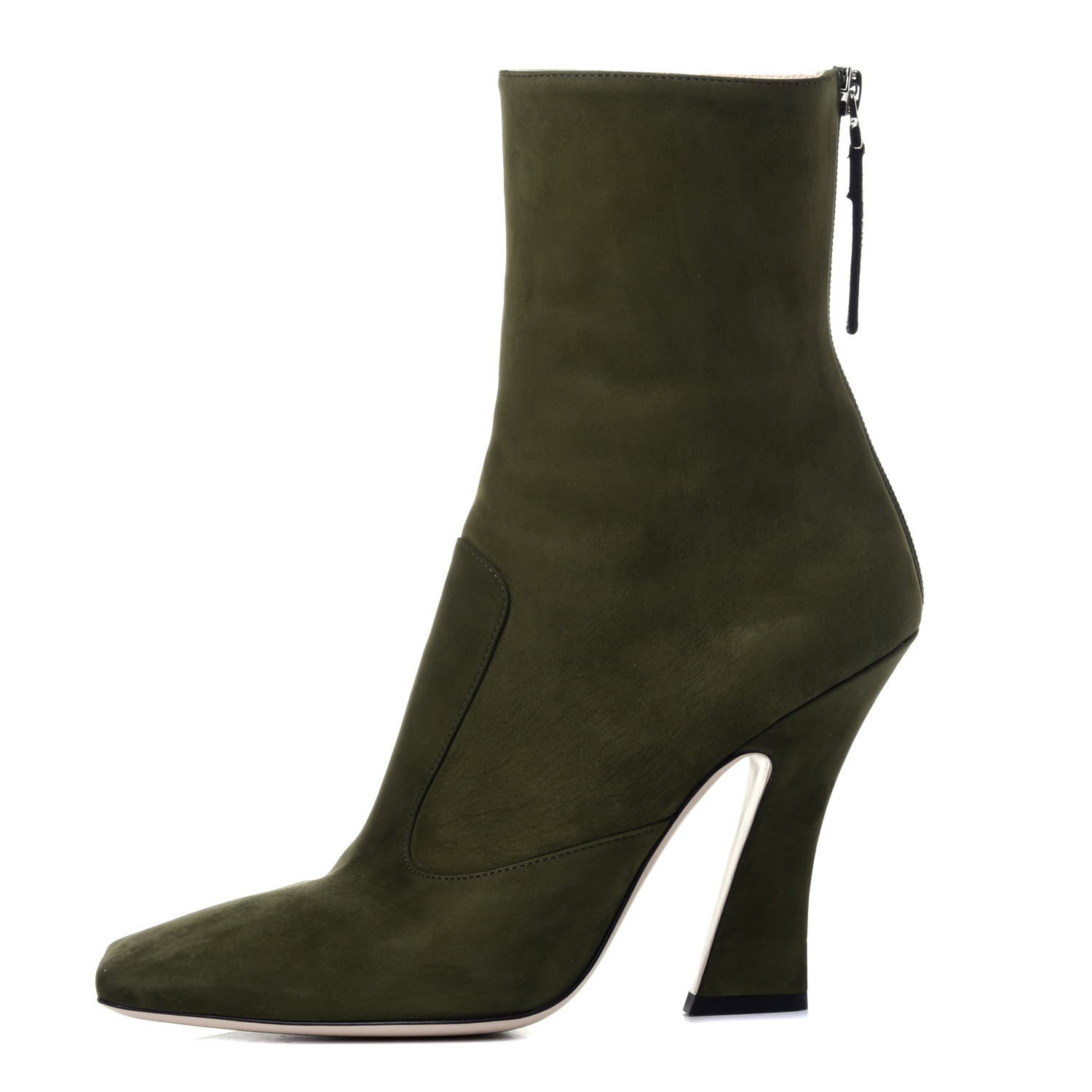 Fendi Suede FFreedom High Heel Ankle Boots 39 Green 1 of 11