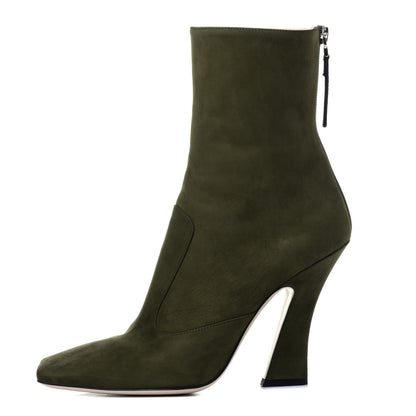 Fendi Suede FFreedom High Heel Ankle Boots 39 Green 1 of 11