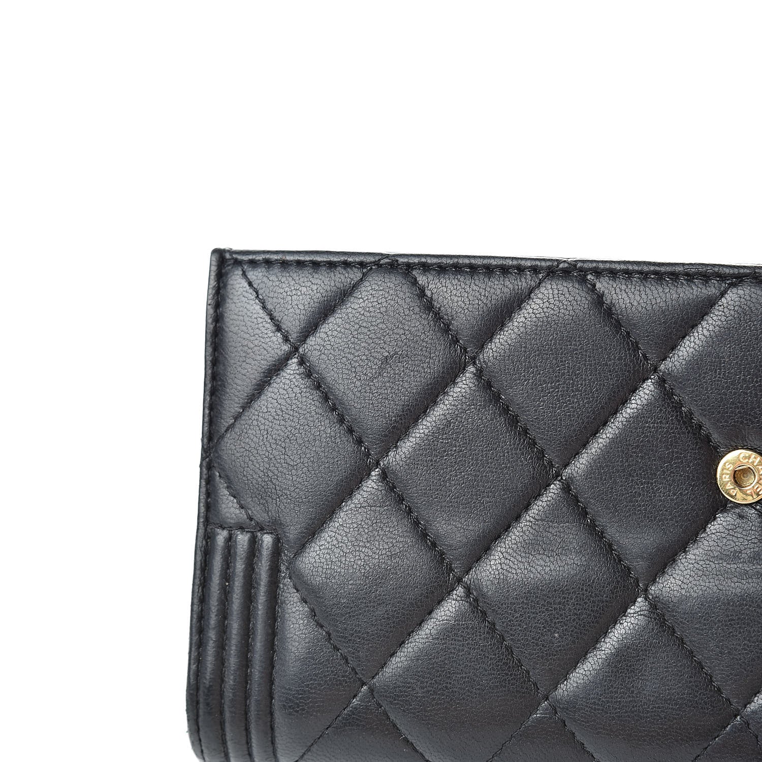 Chanel Lambskin Quilted Boy Flap Wallet Black 18 of 19