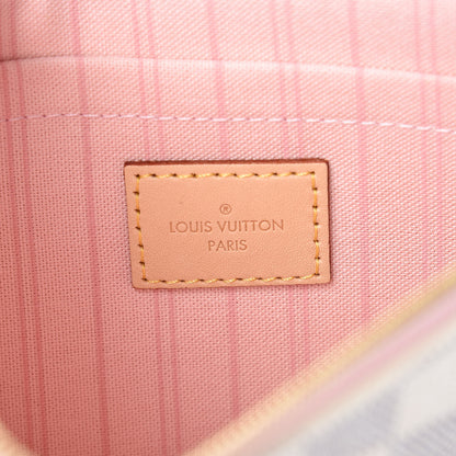 Louis Vuitton Damier Azur Neverfull MM GM Pochette Rose Ballerine 6 of 8