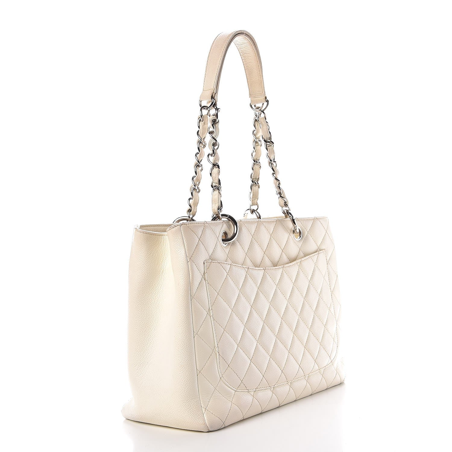 Chanel Caviar Quilted Grand Shopping Tote GST White 3 of 20