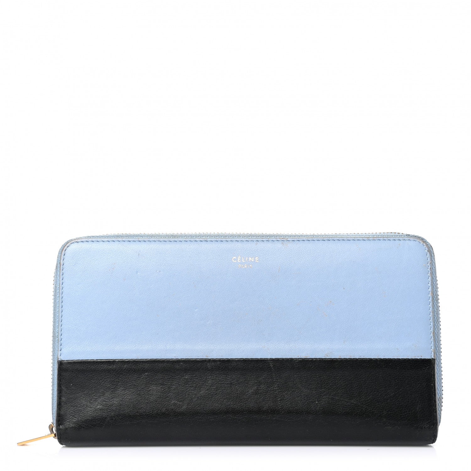 Celine Lambskin Large Zip Around Multifunction Wallet Blue Lavender 1 of 9