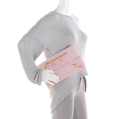 Balenciaga Agneau Giant 12 Gold Hardware Envelope Clutch Rose Poudre 3 of 10