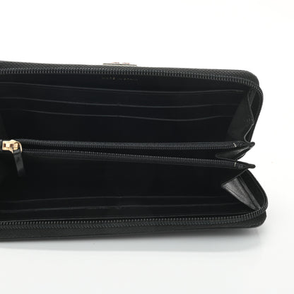 Chanel Lambskin Quilted Boy Zip Around Wallet Black 5 of 8