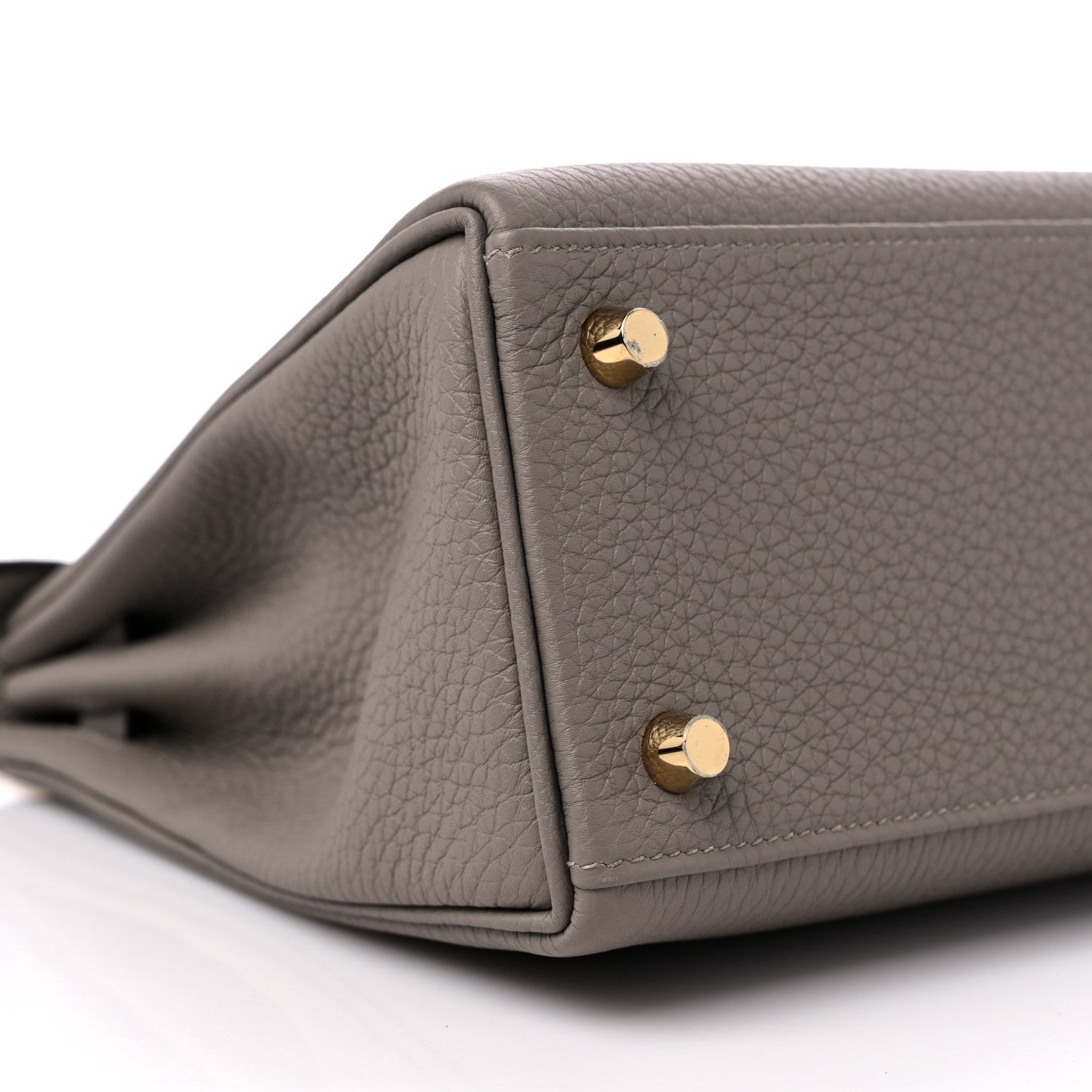 Hermes Togo Horseshoe Kelly Retourne 25 Gris Asphalt Rouge De Coeur 9 of 11