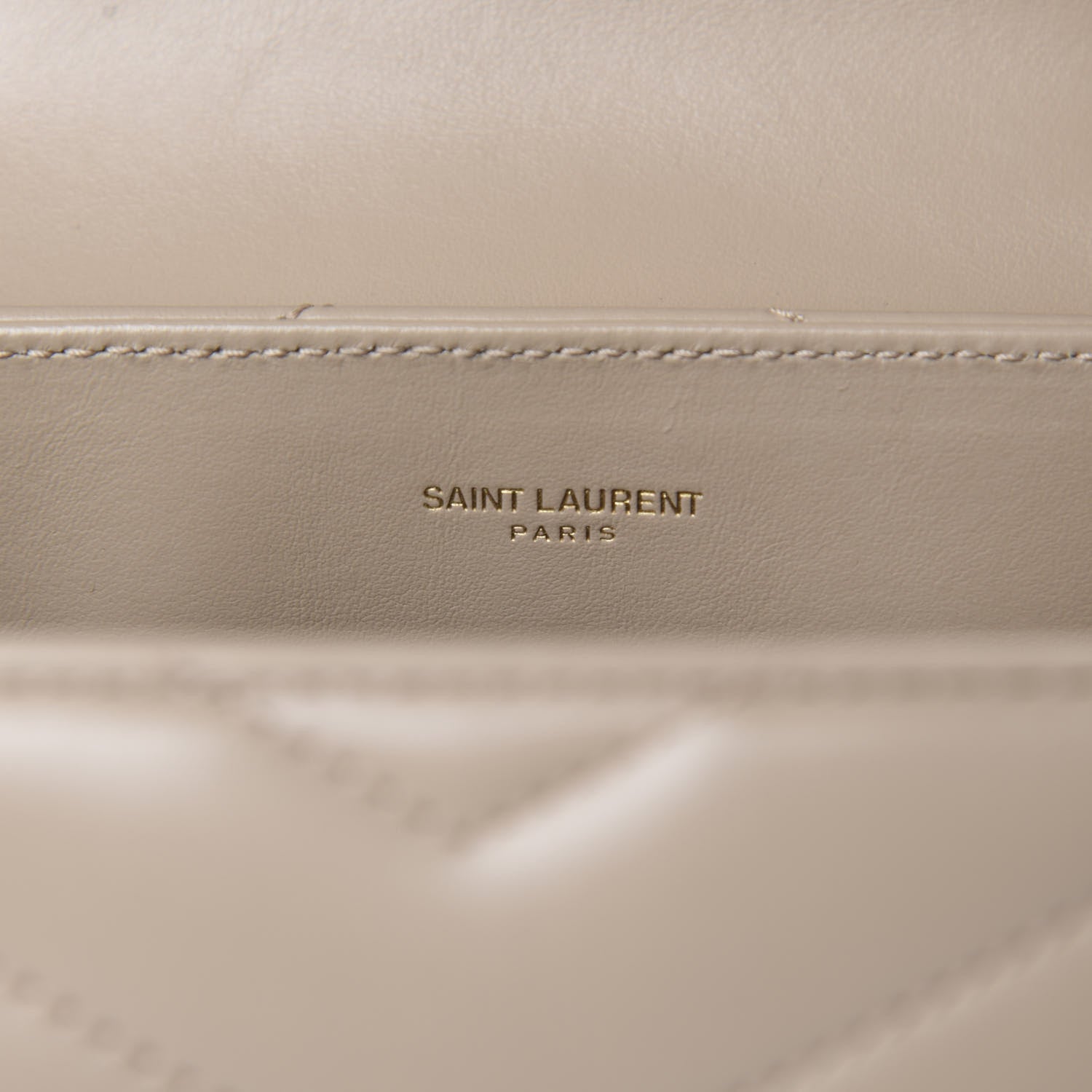 Saint Laurent Calfskin Y Quilted Monogram Small Loulou Chain Satchel Dark Beige 8 of 11