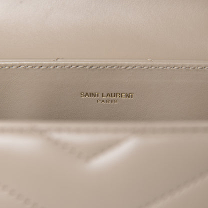 Saint Laurent Calfskin Y Quilted Monogram Small Loulou Chain Satchel Dark Beige 8 of 11