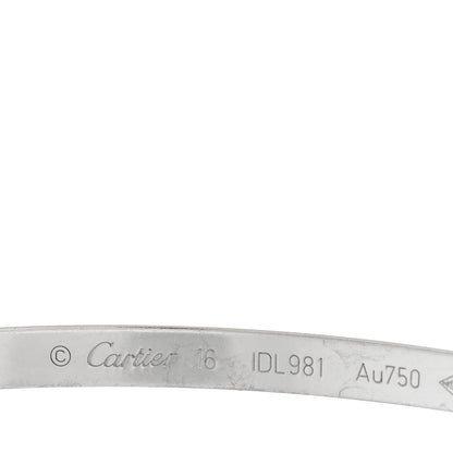 Cartier 18K White Gold Diamond Small LOVE Paved Bracelet 16 3 of 7