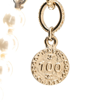 Chanel Pearl CC 100th Anniversary Necklace Light Gold 4 of 8