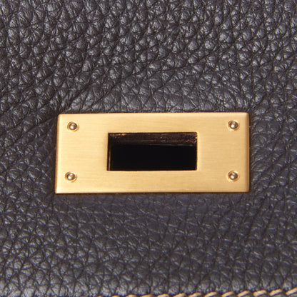 Hermes Taurillon Clemence Tri-Color Kelly Retourne 35 Tabac Camel Ebene Parchemin 24 of 35