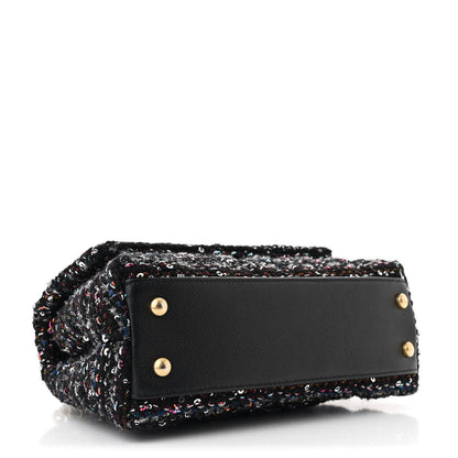 Chanel Tweed Sequin Mini Coco Handle Flap Black 4 of 11