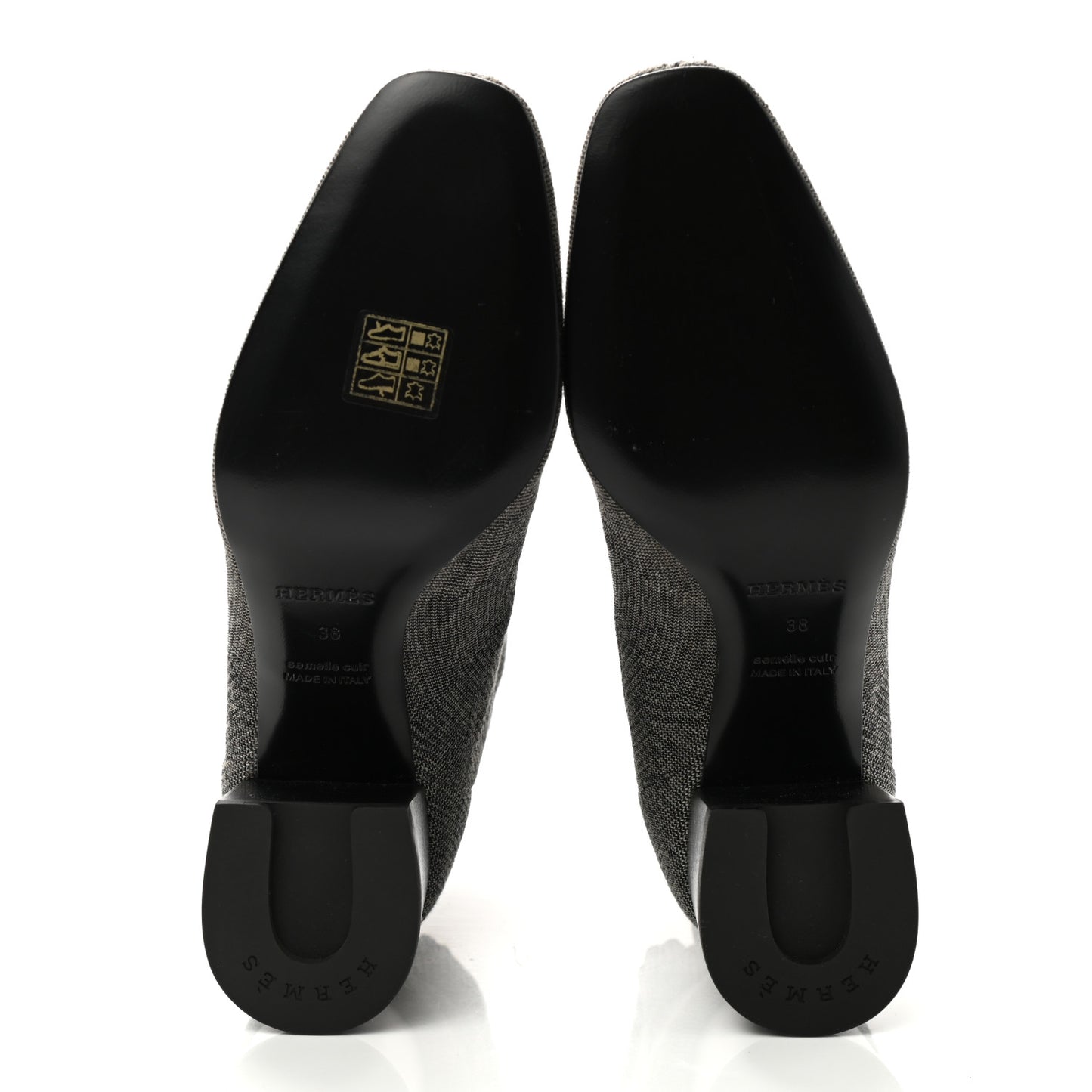 Knit Calfskin Volver 60 Ankle Boots 38 Nocciola Black