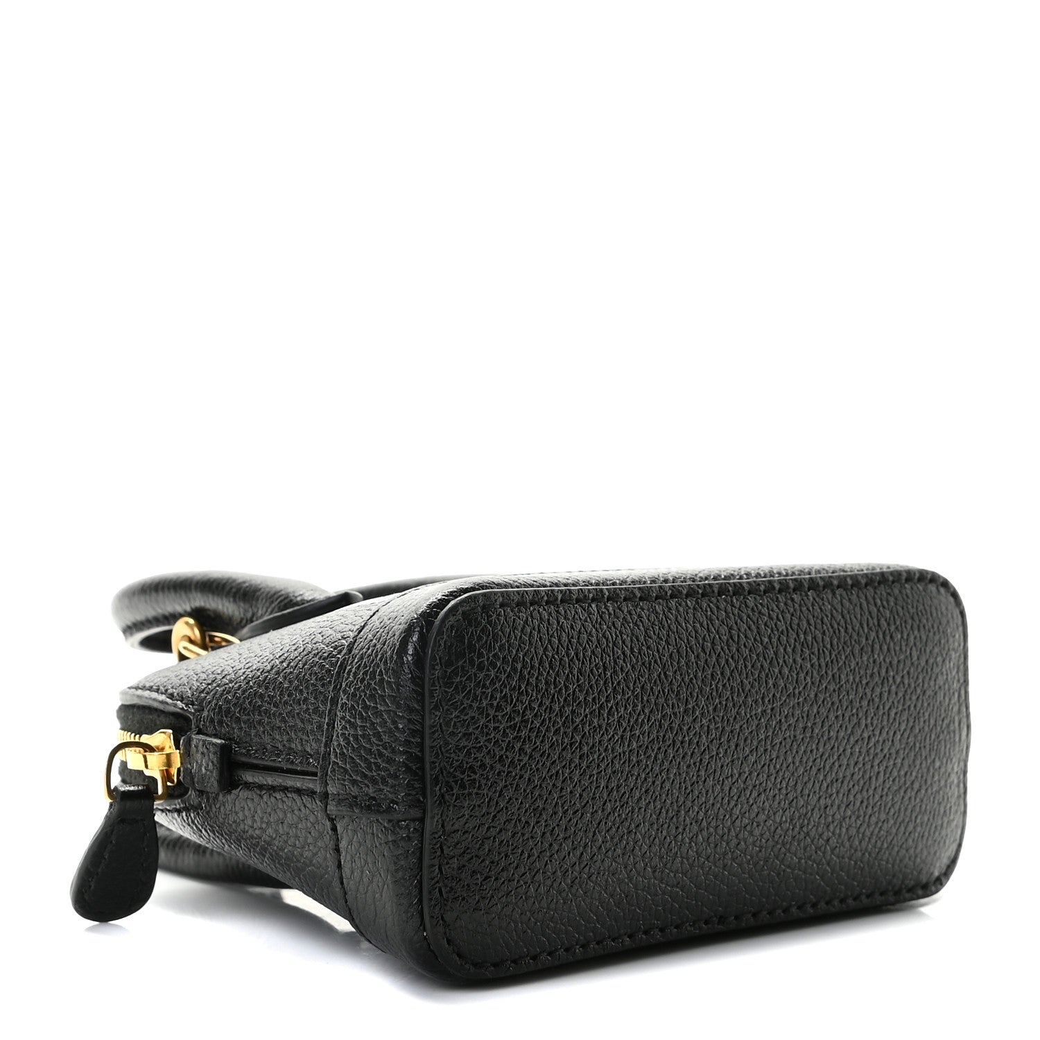 Balenciaga Grained Calfskin Logo Mini Ville Top Handle Bag Black White 4 of 10