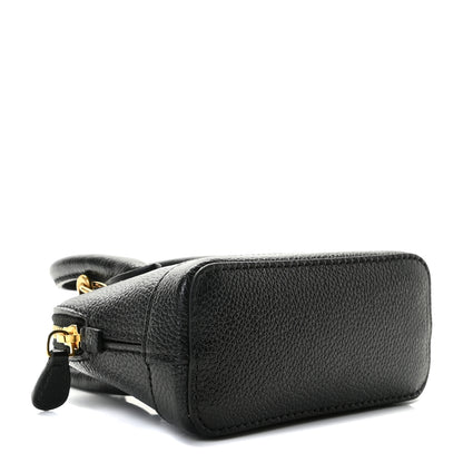 Balenciaga Grained Calfskin Logo Mini Ville Top Handle Bag Black White 4 of 10