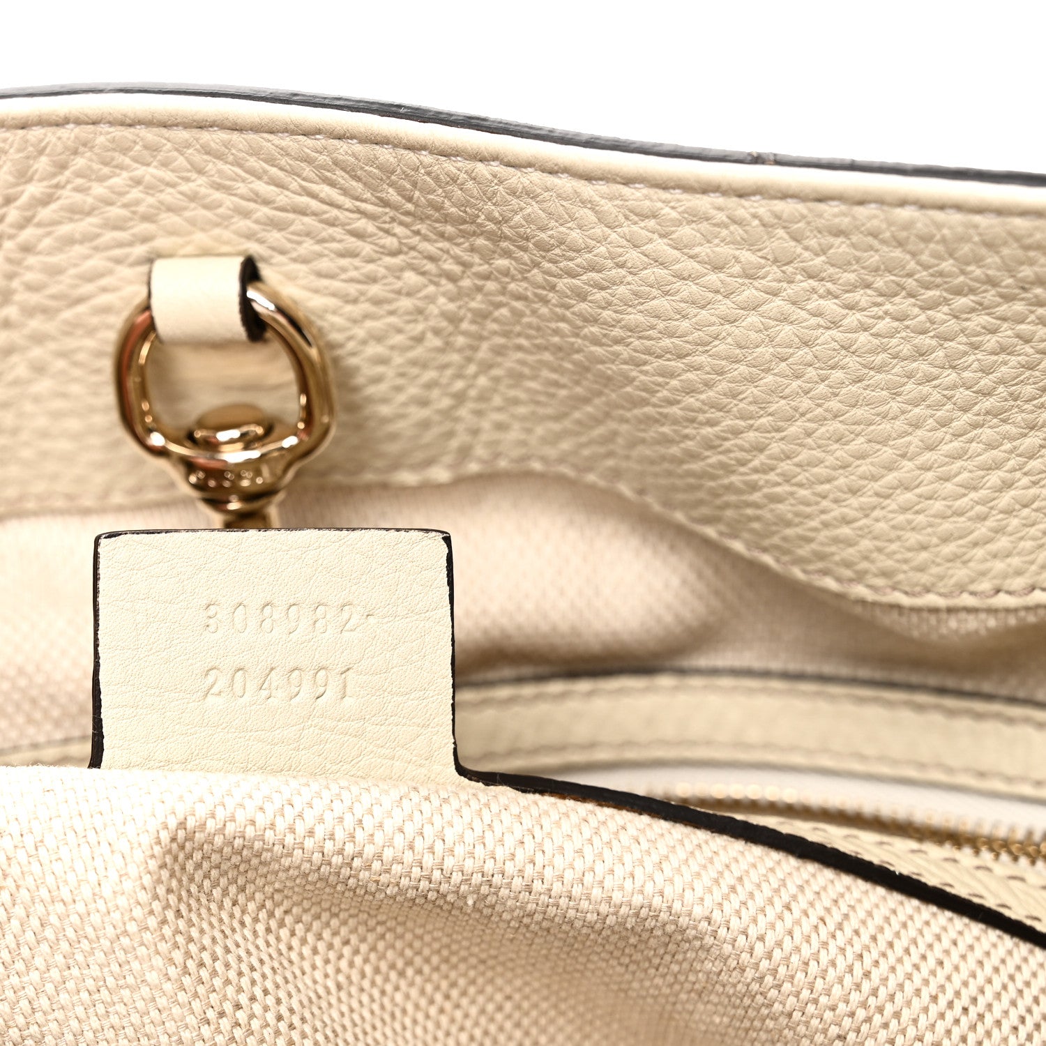Gucci Pebbled Calfskin Medium Soho Chain Shoulder Bag  Off White 7 of 10
