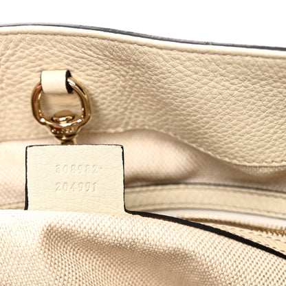 Gucci Pebbled Calfskin Medium Soho Chain Shoulder Bag  Off White 7 of 10