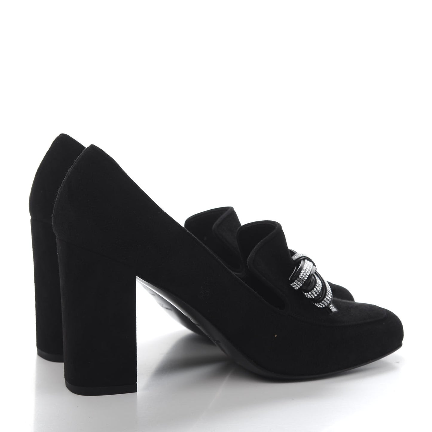 Kid Scamosciato Crystal Bow Pumps 39 Black
