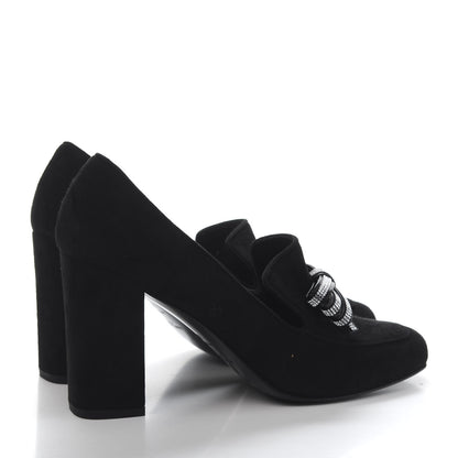 Saint Laurent Kid Scamosciato Crystal Bow Pumps 39 Black 4 of 9
