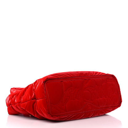 Christian Louboutin Nylon Padded Gloss Large Cabamoon Tote Red 4 of 9