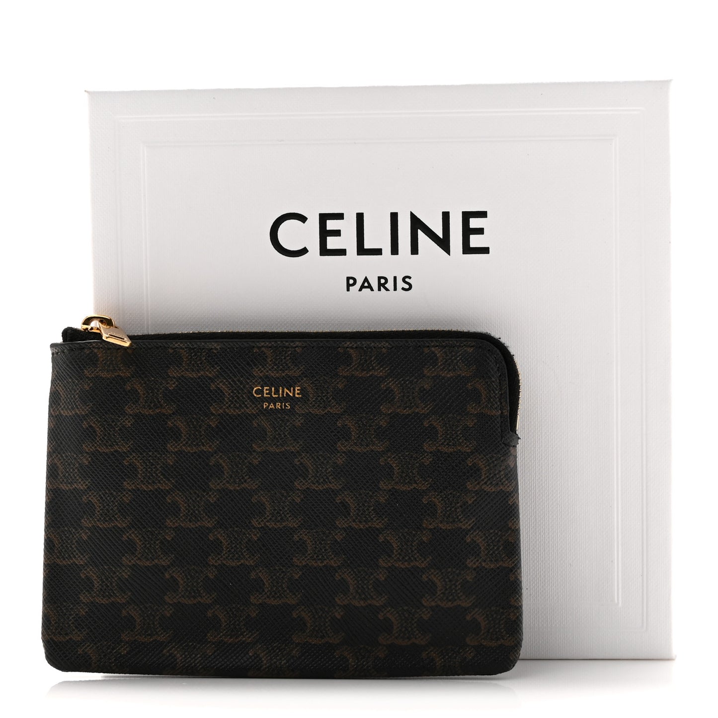 Triomphe Canvas Zipped Coin Purse Black