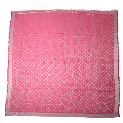 Louis Vuitton Silk Wool Monogram Denim Shawl Pivoine 3 of 5