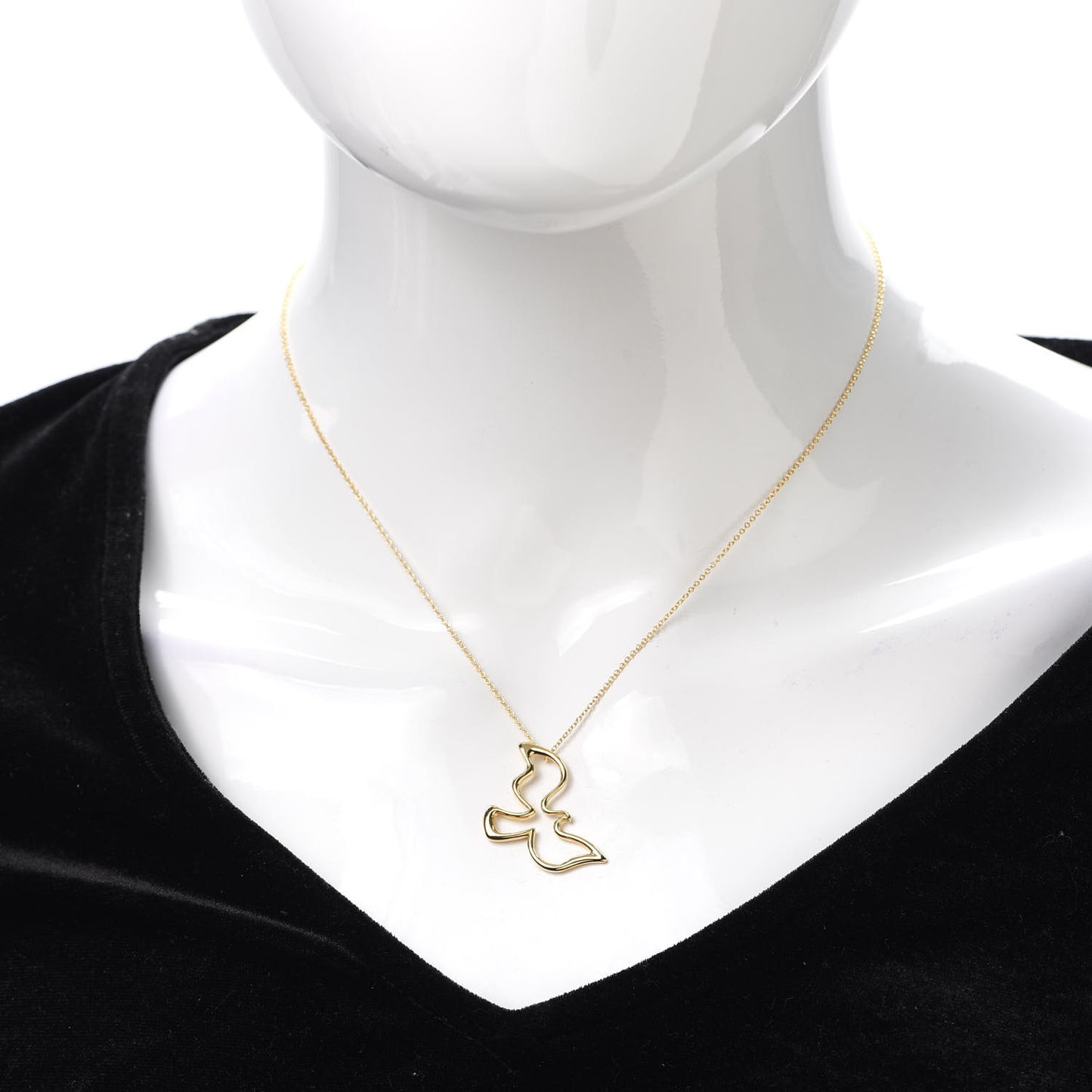18K Yellow Gold Paloma Picasso Dove Pendant Necklace