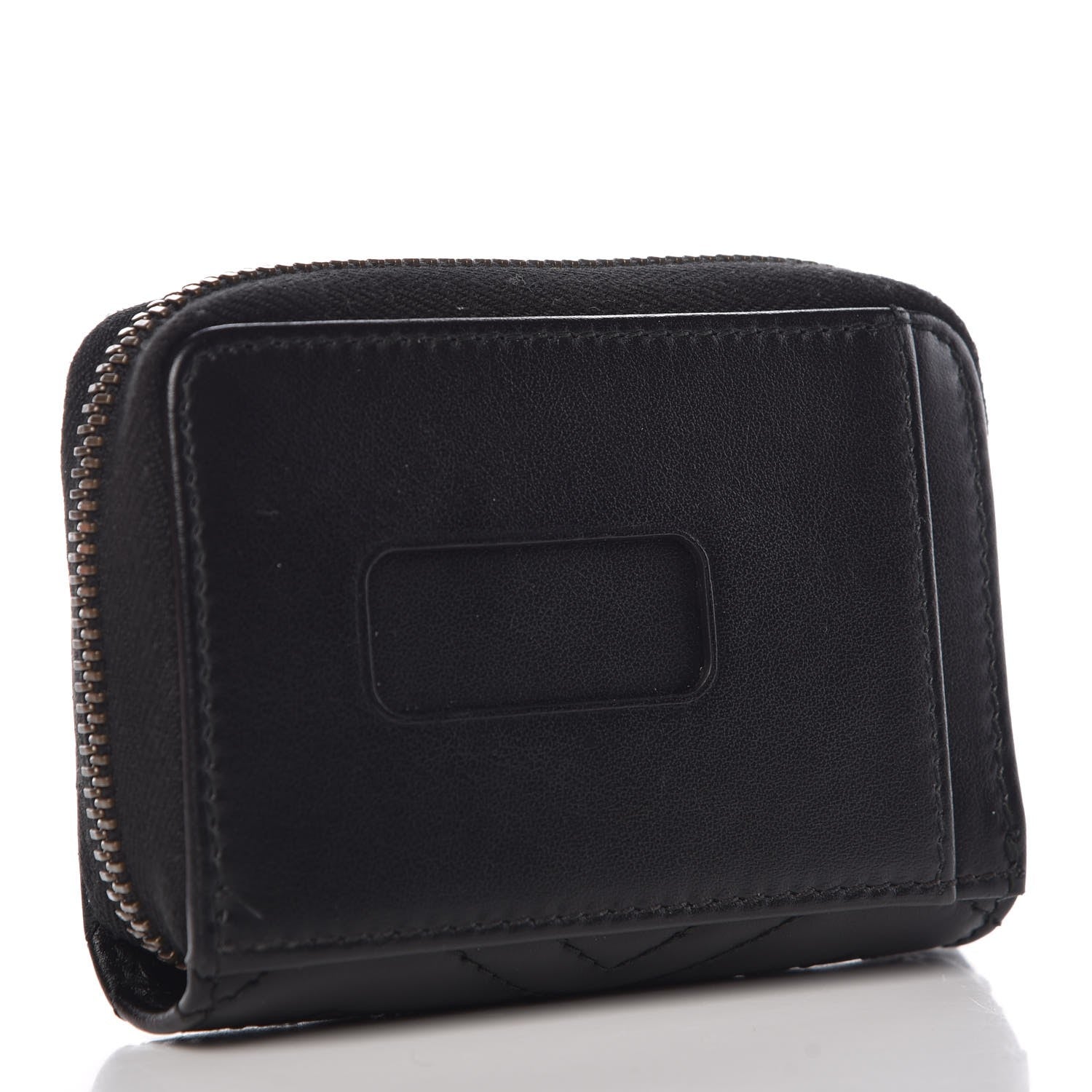 Gucci Calfskin Matelasse GG Marmont Zip Around Card Case Black 3 of 8
