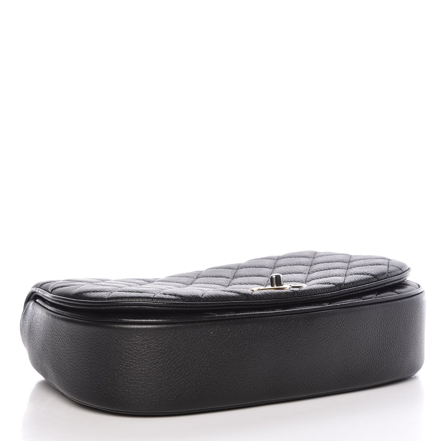 Calfskin Quilted Casual Pocket Messenger Flap Black