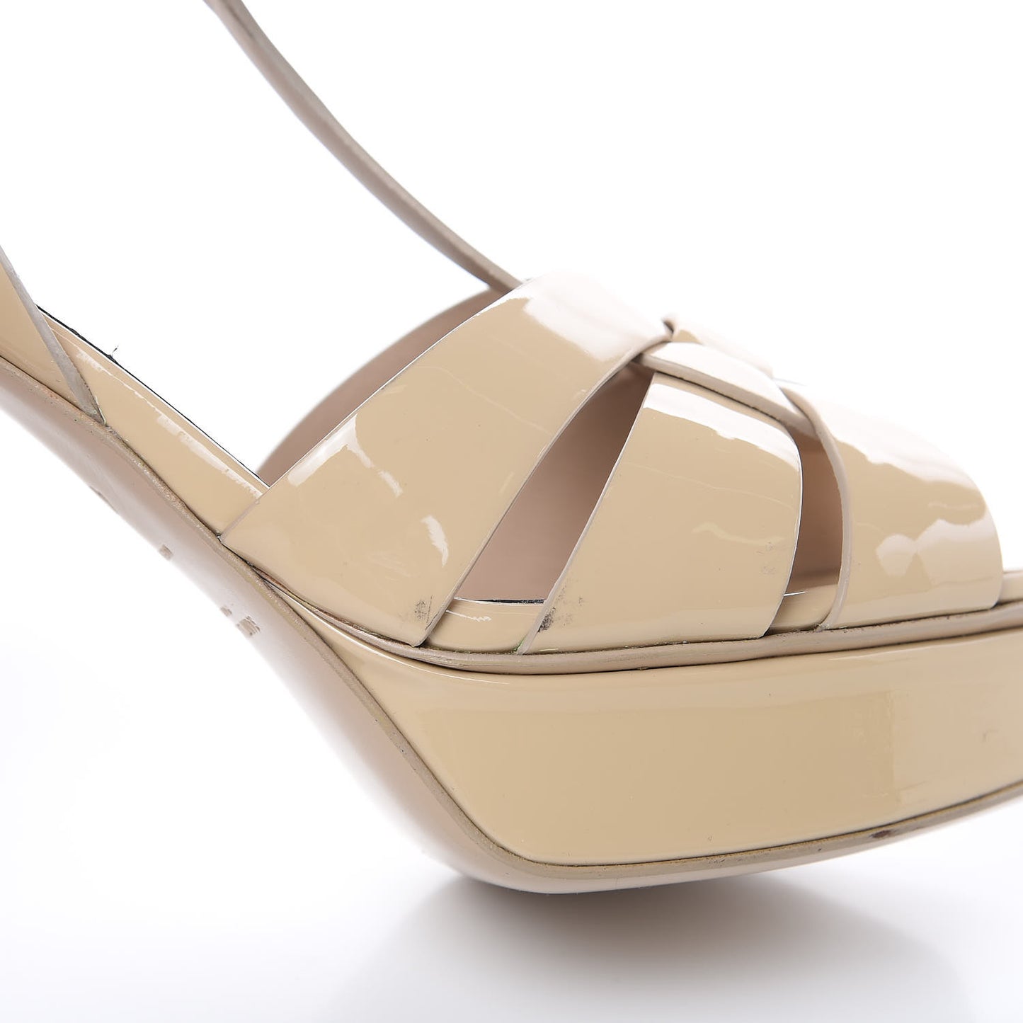 Calfskin Tribute 75 Platform Sandals 41 Nude Powder
