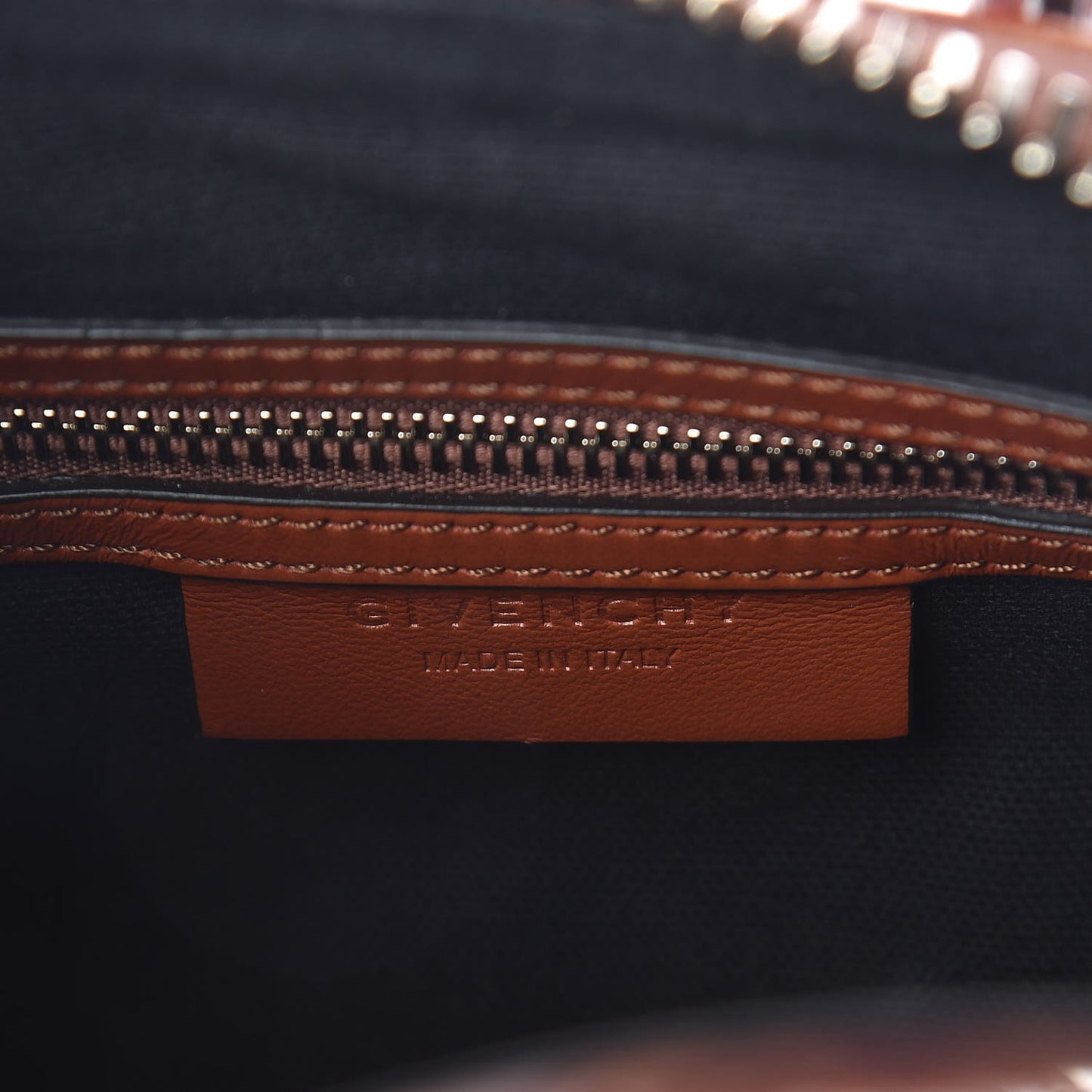 Calfskin Crocodile Embossed Mini Antigona Cognac