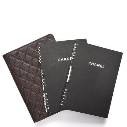 Chanel Caviar Quilted Notebook Agenda Cover Brown 6 of 9