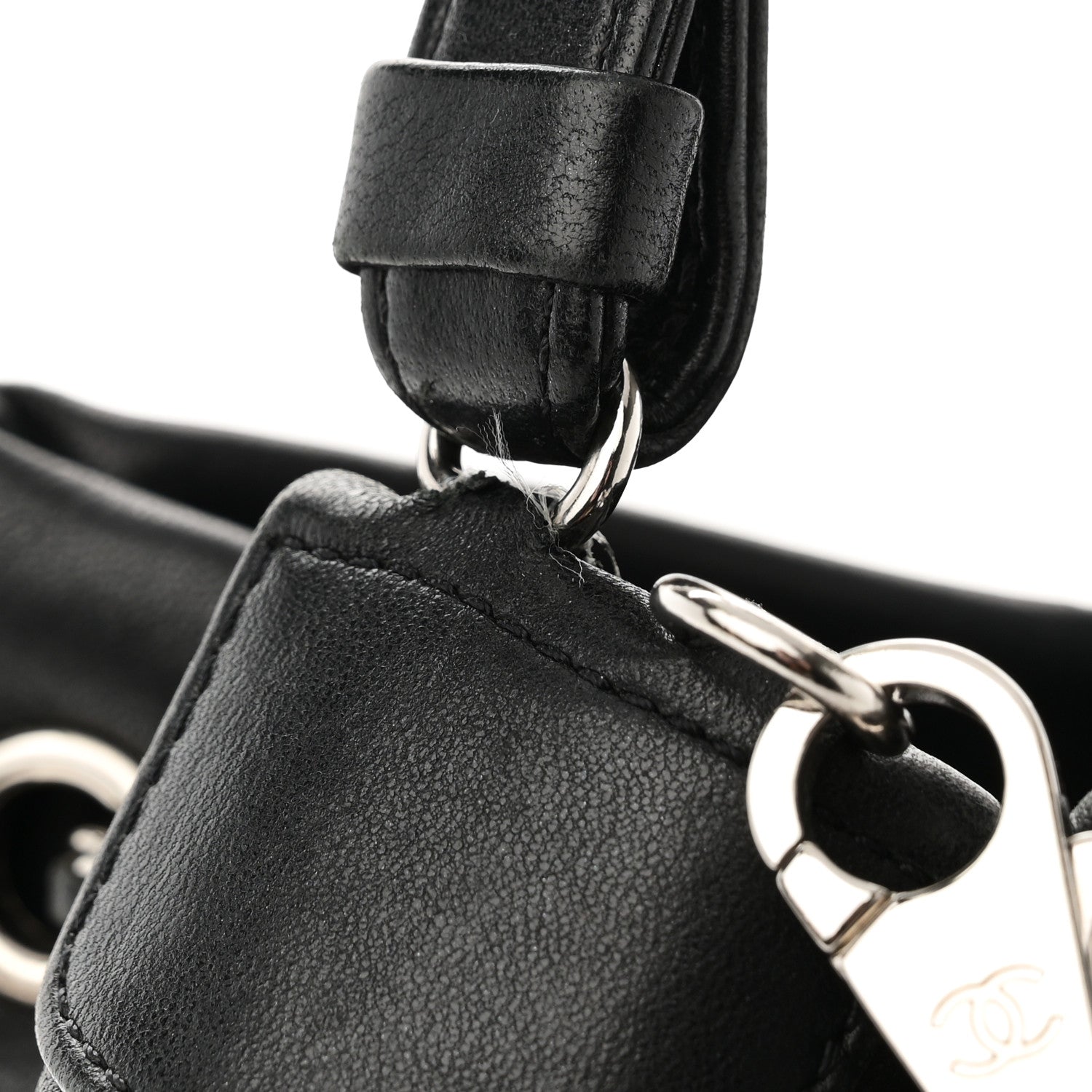 Chanel Lambskin Quilted CC Chain Bucket Drawstring Bag Black 11 of 11