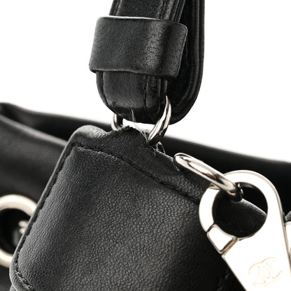 Chanel Lambskin Quilted CC Chain Bucket Drawstring Bag Black 11 of 11