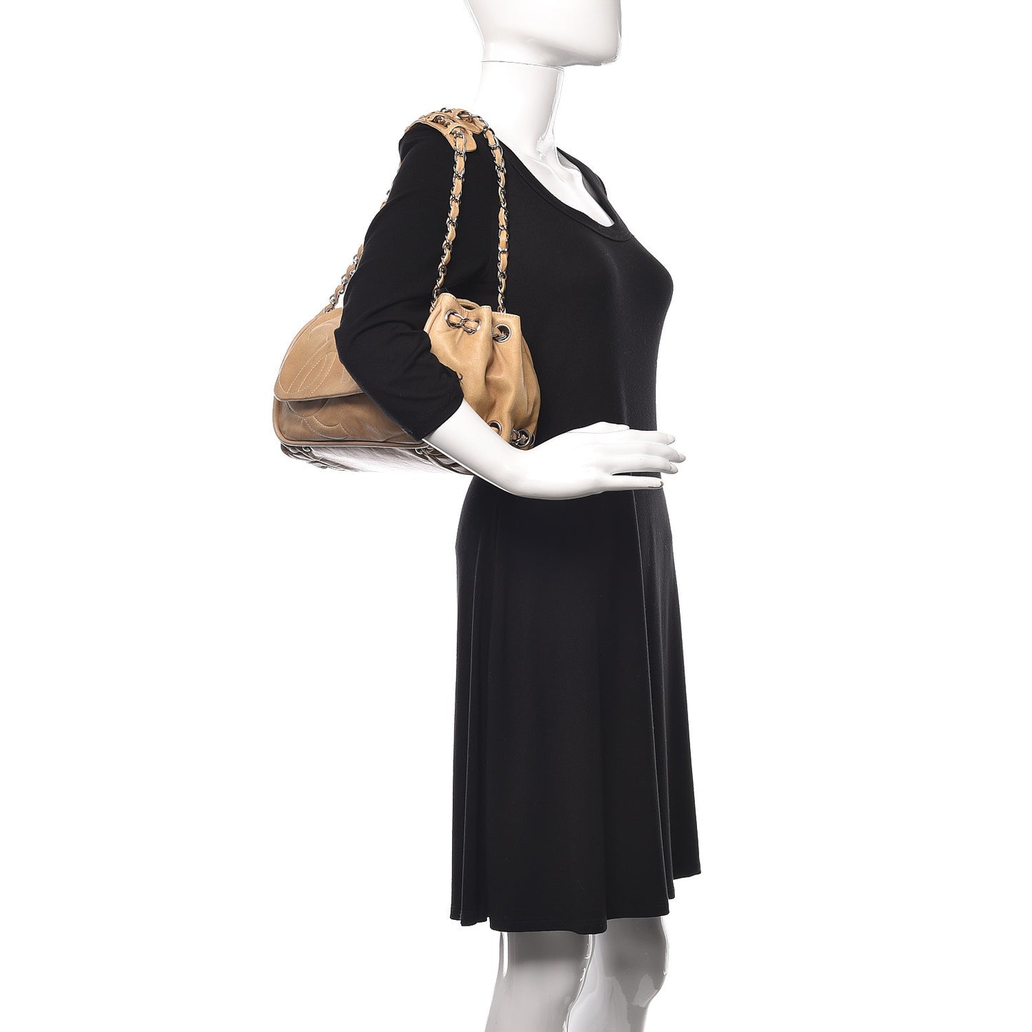 Calfskin Diagonal Ligne Flap Beige