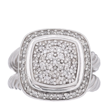 David Yurman Sterling Silver Diamond 11mm Albion Pave Ring 52 6 1 of 5