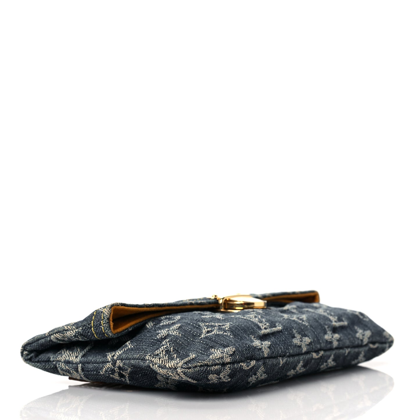 Monogram Denim Pochette Plat Clutch Blue