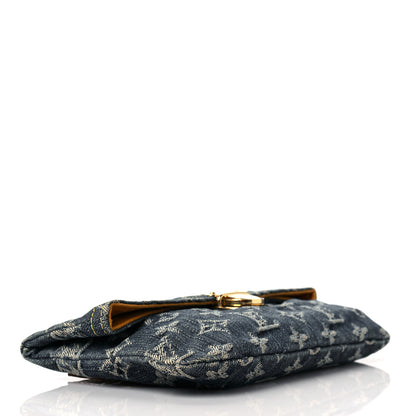 Louis Vuitton Monogram Denim Pochette Plat Clutch Blue 4 of 8