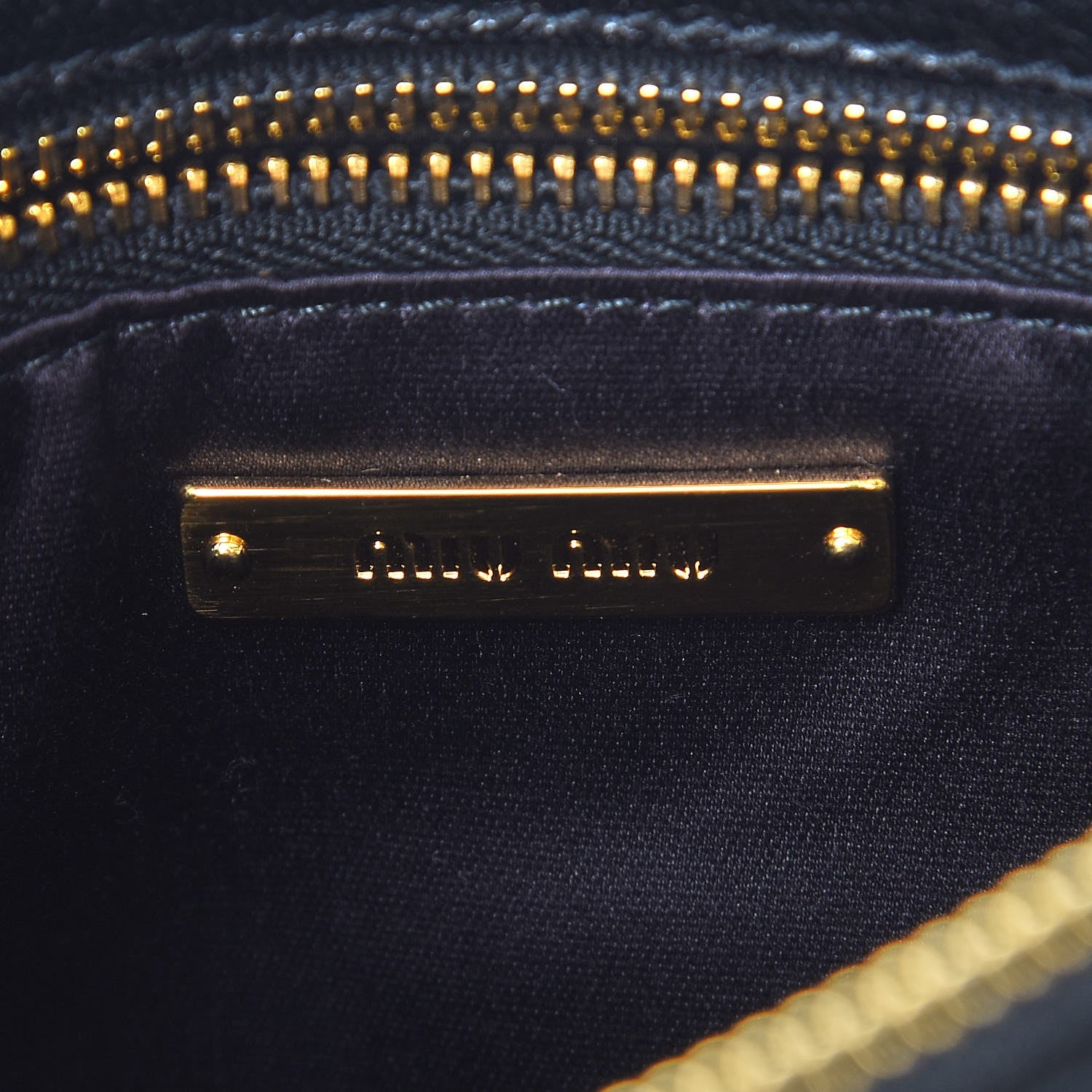 Miu Miu Goatskin Bandoliera Madras Double Zip Crossbody Bag Nero Black 7 of 9